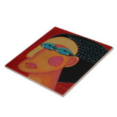 Oorspronkelijk Abstract portret van een vrouw Tegeltje (Zijkant)