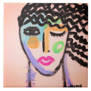 Oorspronkelijk Abstract portret van een vrouw Tegeltje