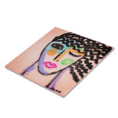 Oorspronkelijk Abstract portret van een vrouw Tegeltje (Zijkant)