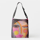 Oorspronkelijk Abstract schilderen van een vrouw Crossbody Tas (Achterkant)