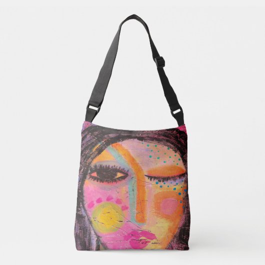 Oorspronkelijk Abstract schilderen van een vrouw Crossbody Tas (Voorkant)