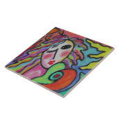 Oorspronkelijk Abstract schilderen van een vrouw Tegeltje (Zijkant)