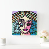 Oorspronkelijk Abstract schilderen van een vrouw Vierkante Klok (Huis)