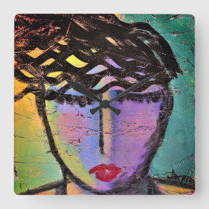 Oorspronkelijk Abstract schilderen Vierkante Klok