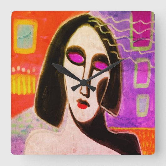 Oorspronkelijk Abstract schilderen Vierkante Klok (Voorkant)