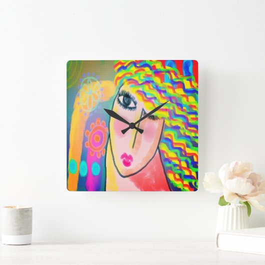 Oorspronkelijk Abstract schilderen Vierkante Klok (Huis)