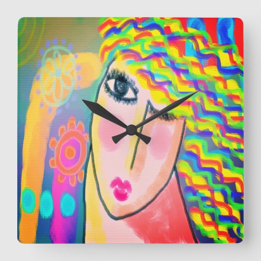 Oorspronkelijk Abstract schilderen Vierkante Klok (Voorkant)