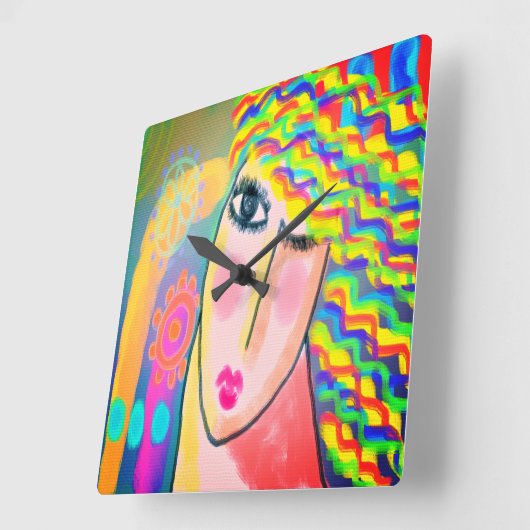 Oorspronkelijk Abstract schilderen Vierkante Klok (Hoek)