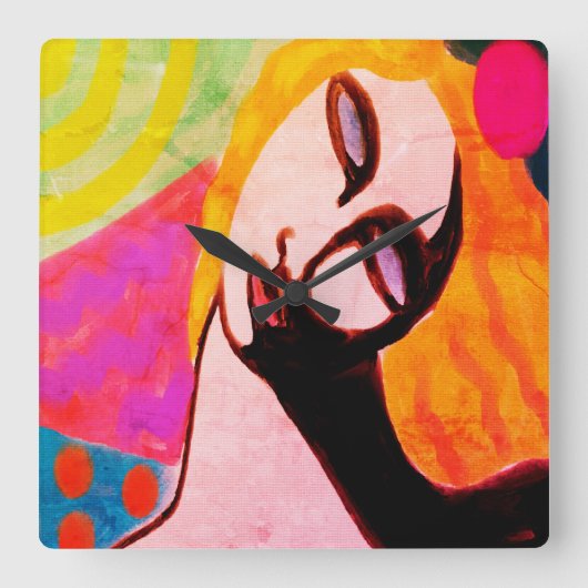 Oorspronkelijk Abstract schilderen Vierkante Klok (Voorkant)