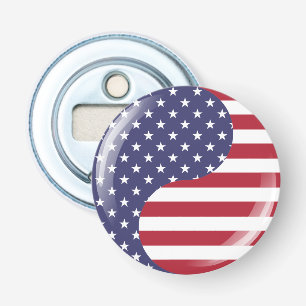 Oorspronkelijk Amerikaans patriottisch Yang Symboo Button Flesopener