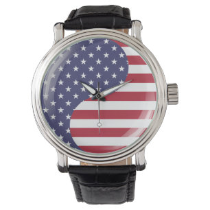 Oorspronkelijk Amerikaans patriottisch Yang Symboo Horloge