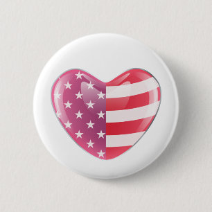 Oorspronkelijk Amerikaans symbool Amerikaanse vlag Ronde Button 5,7 Cm