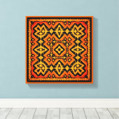 Oorspronkelijk Aztec-sinaasappel en zwarte tegel Canvas Afdruk (Insitu (Houten vloer))