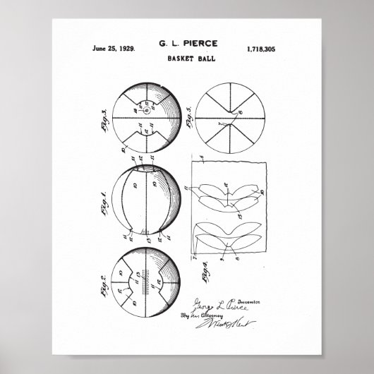 Oorspronkelijk Basket Ball-patent,  Poster (Voorkant)