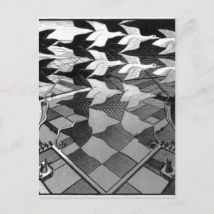 Oorspronkelijk beroemde tekening "dag en nacht" briefkaart