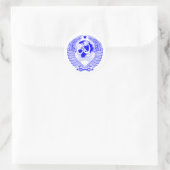 Oorspronkelijk blauw staatsembleem van de USSR Ronde Sticker (Tas)