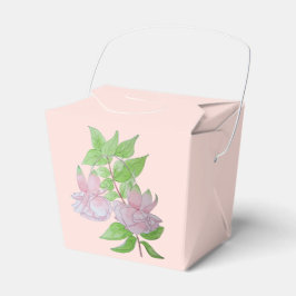 oorspronkelijk bloemontwerp van  roze bloemen bedankdoosjes