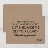 Oorspronkelijk creatieve en grappige BRUIDSKNECHT Kaart (Voorkant / Achterkant)