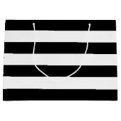 Oorspronkelijk Elegant zwart-wit strepen patroon Groot Cadeauzakje (Voorkant)