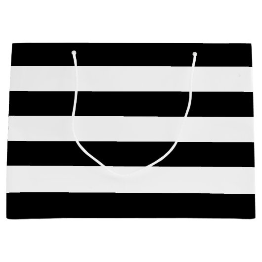 Oorspronkelijk Elegant zwart-wit strepen patroon Groot Cadeauzakje (Voorkant)