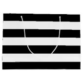 Oorspronkelijk Elegant zwart-wit strepen patroon Groot Cadeauzakje (Achterkant)