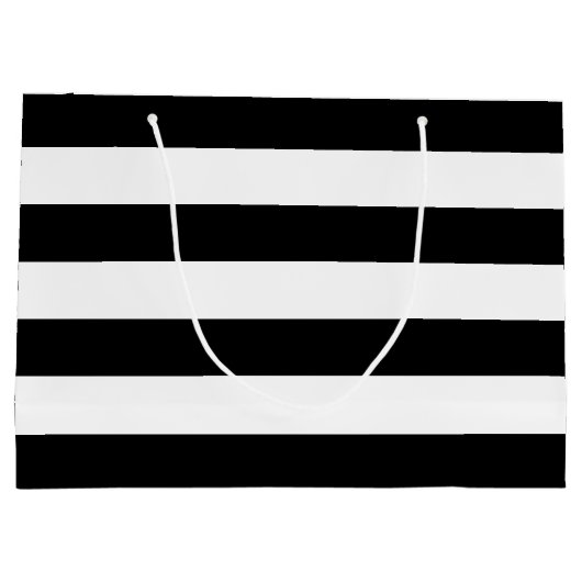 Oorspronkelijk Elegant zwart-wit strepen patroon Groot Cadeauzakje (Achterkant)