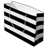 Oorspronkelijk Elegant zwart-wit strepen patroon Groot Cadeauzakje (Achterkant Gekanteld)