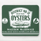 Oorspronkelijk Etiket Retro Cape Breton Oysters Mo Muismat (Voorkant)