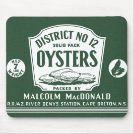 Oorspronkelijk Etiket Retro Cape Breton Oysters Mo Muismat