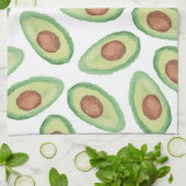 Oorspronkelijk groen bruine waterverf avocado-patr theedoek (Gevouwen)