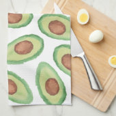 Oorspronkelijk groen bruine waterverf avocado-patr theedoek (Quarter Fold)