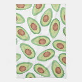 Oorspronkelijk groen bruine waterverf avocado-patr theedoek (Verticaal)