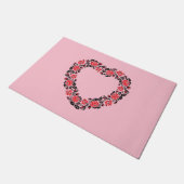 Oorspronkelijk hart van kruisstikkende rode rozenb deurmat (Schuin)