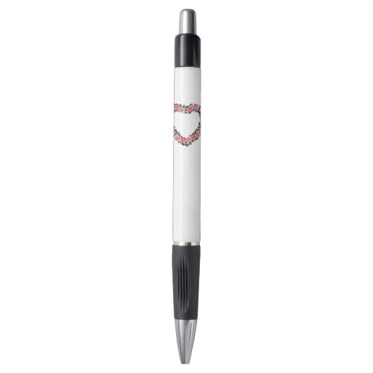 Oorspronkelijk hart van kruisstikkende rode rozenb pen (Voorkant Verticaal)