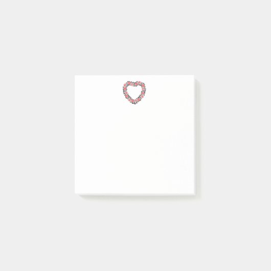 Oorspronkelijk hart van kruisstikkende rode rozenb post-it® notes (Voorkant)