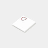Oorspronkelijk hart van kruisstikkende rode rozenb post-it® notes (Schuin)