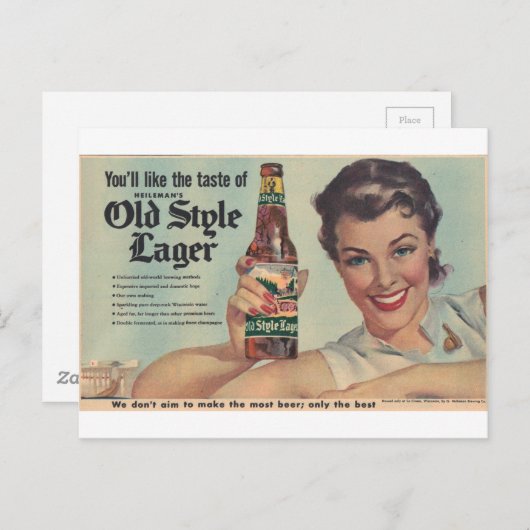 Oorspronkelijk  Heilman's bier, oude stijl lager! Briefkaart (Voorkant / Achterkant)