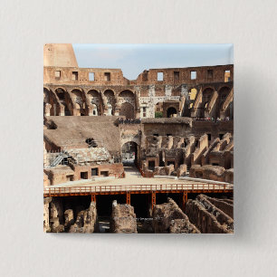 Oorspronkelijk het Colosseum of Roman Coliseum Vierkante Button 5,1 Cm