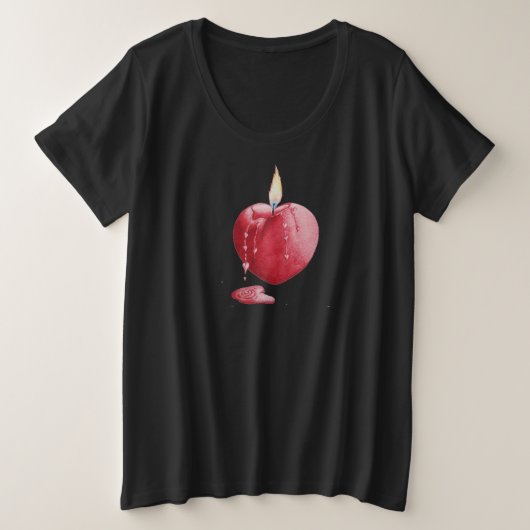 Oorspronkelijk kunstontwerp van de rode liefde har grote maat t-shirt (Design voorkant)