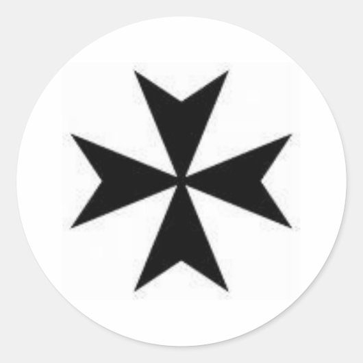 Oorspronkelijk Maltees Kruis Ronde Sticker (Voorkant)