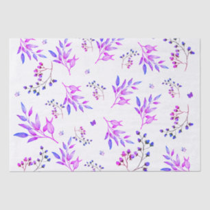 Oorspronkelijk ontwerp van paarse bloemen en takke tissuepapier