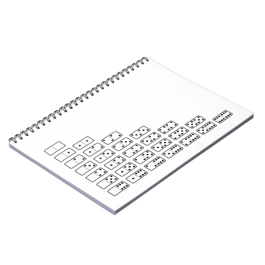 Oorspronkelijk ontwerp zwarte en witte Domino-symb Notitieboek (Linkerzijde)