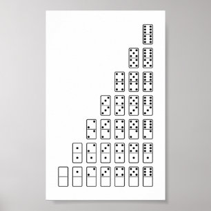 Oorspronkelijk ontwerp zwarte en witte Domino-symb Poster
