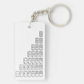 Oorspronkelijk ontwerp zwarte en witte Domino-symb Sleutelhanger (achterkant)