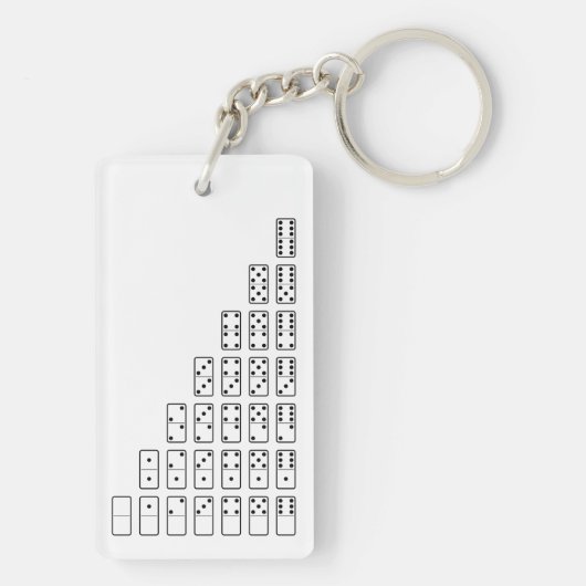 Oorspronkelijk ontwerp zwarte en witte Domino-symb Sleutelhanger (achterkant)