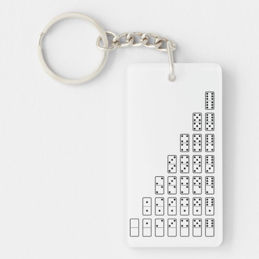 Oorspronkelijk ontwerp zwarte en witte Domino-symb Sleutelhanger (Voorkant)