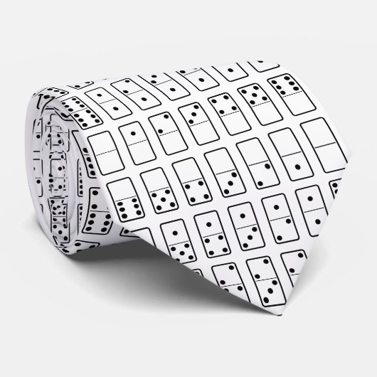 Oorspronkelijk ontwerp zwarte en witte Domino-symb Stropdas (Opgerold)