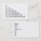 Oorspronkelijk ontwerp zwarte en witte Domino-symb Visitekaartje (Voorkant / Achterkant)