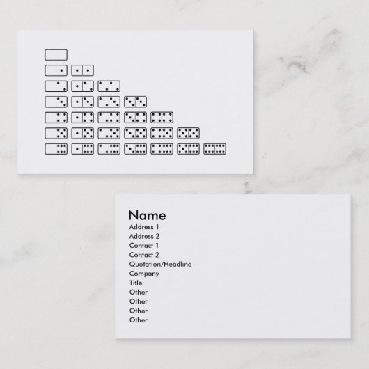 Oorspronkelijk ontwerp zwarte en witte Domino-symb Visitekaartje (Voorkant / Achterkant)