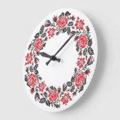 Oorspronkelijk patroon rode rozencirkel kruisstift grote klok (Hoek)